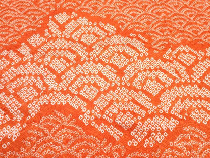 平和屋着物∵女の子　十三参り　子供　祝着・長襦袢(無双仕立て・半衿刺繍)セット　総絞り　雲取り青海波　逸品　DABG3317ma