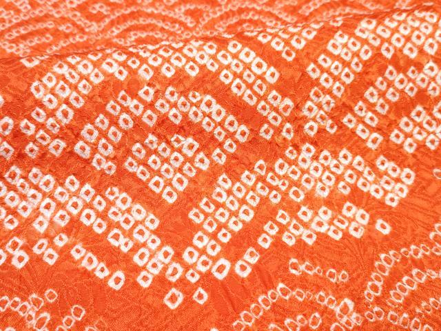平和屋着物∵女の子　十三参り　子供　祝着・長襦袢(無双仕立て・半衿刺繍)セット　総絞り　雲取り青海波　逸品　DABG3317ma