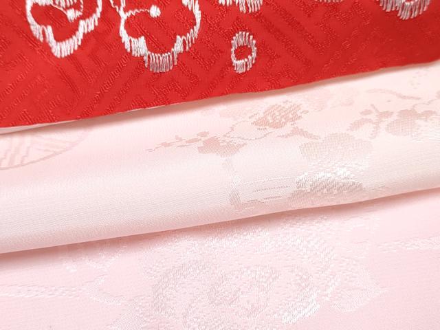 平和屋着物[]七五三　女の子　３歳　祝着　三つ身　長襦袢(無双仕立て・半衿刺繍)セット　芝花文　金彩　逸品　DABG3318ma
