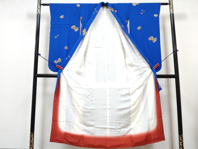 平和屋着物∵女の子　十三参り　子供　祝着・長襦袢(袷・半衿刺繍)セット　貝合わせ花文　金彩　逸品　DABG3320ma