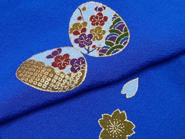 平和屋着物∵女の子　十三参り　子供　祝着・長襦袢(袷・半衿刺繍)セット　貝合わせ花文　金彩　逸品　DABG3320ma