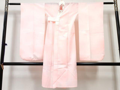 平和屋着物[]七五三　女の子　７歳　祝着　四つ身　長襦袢(無双仕立て・半衿刺繍)セット　刺繍　総絞り　鞠花文　金糸　逸品　DABG3322ma