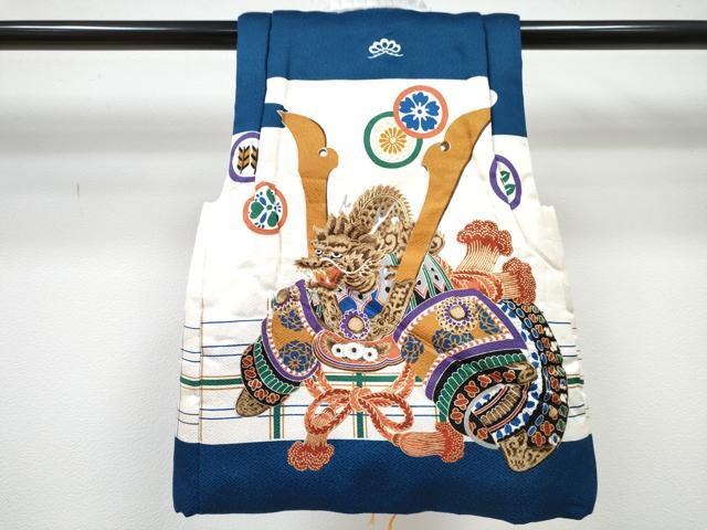 平和屋着物[]七五三　男の子　祝着・被布セット　龍　兜　松文　金彩　逸品　DABG3329ma