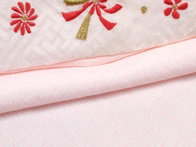 平和屋着物[]七五三　女の子　７歳　祝着　四つ身　長襦袢(単衣・半衿刺繍)セット　駒刺繍　御所車花文　暈し染め　金彩　DABG3330ma