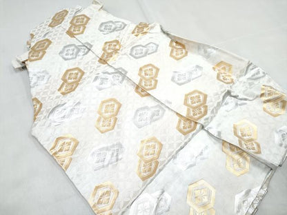 平和屋着物[]七五三　男の子　行灯袴・帯・小物セット　亀甲花文　金銀糸　DABG3336ma