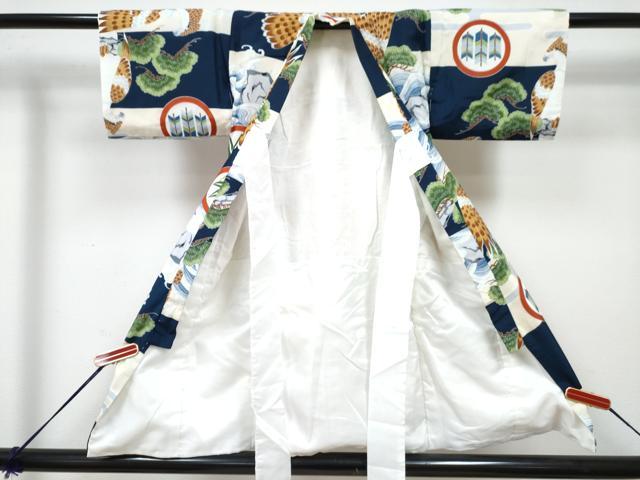 平和屋着物[]七五三　男の子　祝着・肌襦袢セット　鷹　鷲　立波松文　逸品　DABG3340ma