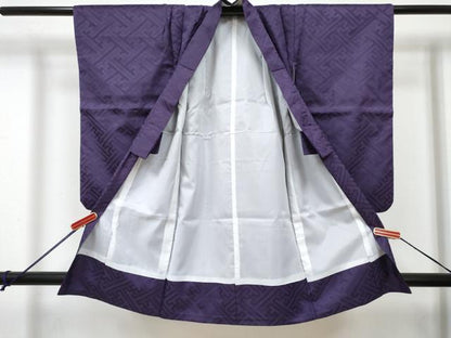 平和屋着物[]七五三　男の子　祝着・羽織・行灯袴・帯・懐剣セット　駒刺繍　葡萄色　龍　兜　笹竹文　暈し染め　金彩　DABG3366ma