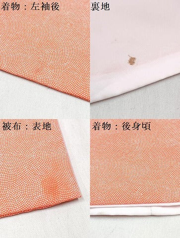 平和屋着物[]七五三　女の子　３歳　祝着　三つ身　被布・巾着セット　鮫小紋柄　DABG3372ma