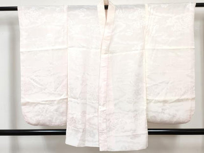 平和屋着物[]七五三　女の子　７歳　祝着　四つ身　長襦袢(無双仕立て)セット　駒刺繍　牡丹花文　暈し染め　金彩　逸品　DABG3375ma