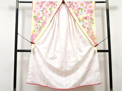 平和屋着物[]七五三　松田聖子　SEIKOMATSUDA　女の子　７歳　祝着　四つ身　襦袢セット　不思議の国のアリス　洗える着物　DABG3378ma