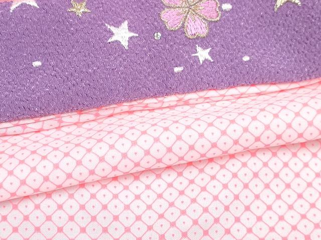 平和屋着物[]七五三　mezzo piano　メゾピアノ　女の子　７歳　祝着　四つ身　襦袢セット　薔薇　暈し染め　金彩　洗える着物　DABG3380ma