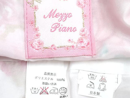 平和屋着物[]七五三　mezzo piano　メゾピアノ　女の子　７歳　祝着　四つ身　襦袢セット　リボン　ハート　金彩　洗える着物　DABG3381ma