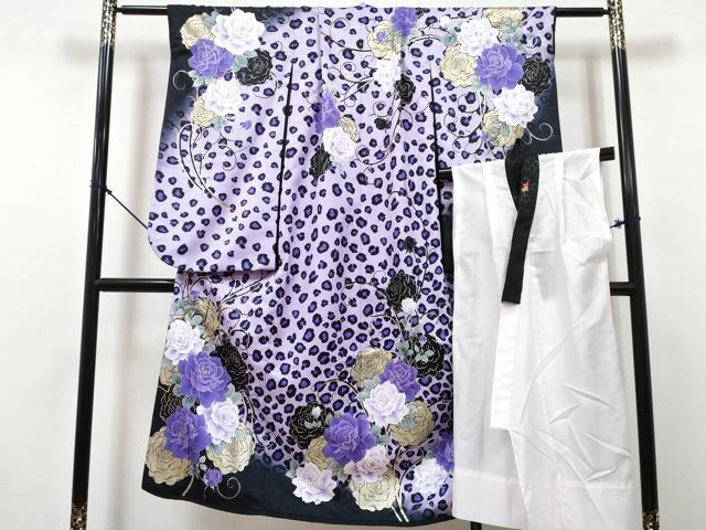 平和屋着物[]七五三　女の子　７歳　祝着　四つ身　襦袢(単衣・半衿刺繍)セット　薔薇　暈し染め　金彩　洗える着物　DABG3384ma