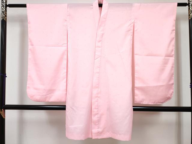 平和屋着物[]七五三　女の子　７歳　祝着　四つ身　長襦袢(無双仕立て)セット　檜扇鴛鴦花文　金彩　DABG3388ma