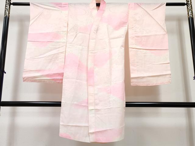 平和屋着物[]七五三　女の子　７歳　祝着　四つ身　長襦袢(単衣)セット　駒刺繍　扇面花文　DABG3389ma