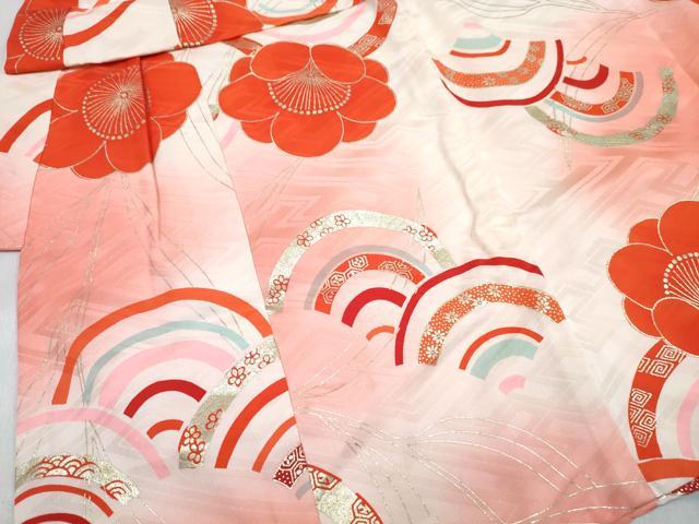 平和屋着物[]七五三　女の子　３歳　祝着　三つ身　長襦袢(袷・半衿刺繍)セット　梅　青海波　暈し染め　金彩　逸品　DABG3393ma