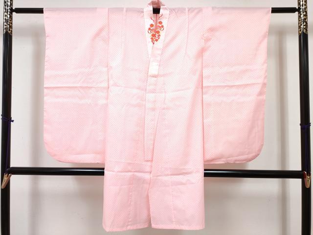 平和屋着物[]七五三　女の子　７歳　祝着　四つ身　襦袢(単衣・半衿刺繍)・袋帯セット　鞠花車文　金彩　DABG3399ma
