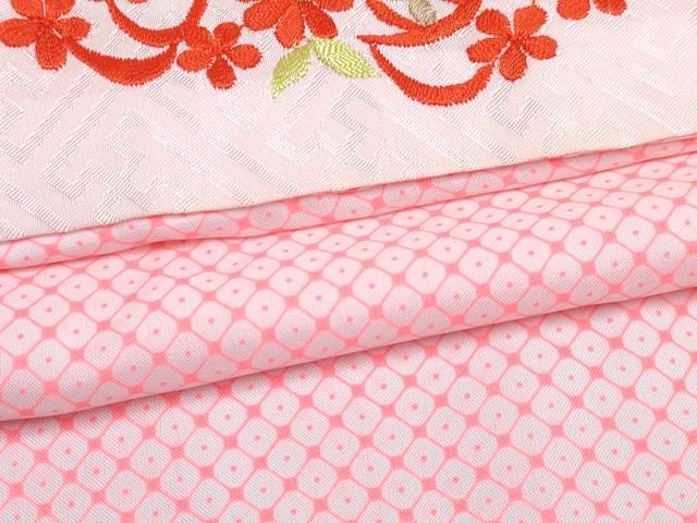 平和屋着物[]七五三　女の子　７歳　祝着　四つ身　襦袢(単衣・半衿刺繍)・袋帯セット　鞠花車文　金彩　DABG3399ma