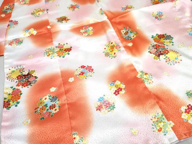 平和屋着物[]七五三　女の子　３歳　祝着　三つ身　長襦袢(無双仕立て)・被布セット　花丸文　暈し染め　DABG3400ma