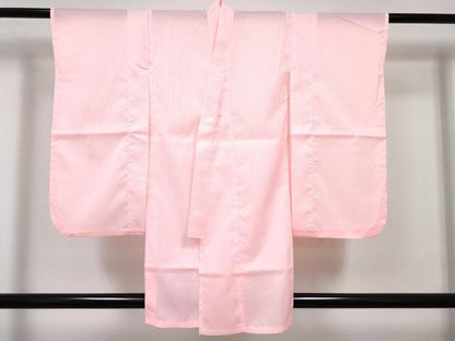 平和屋着物[]七五三　女の子　３歳　祝着　三つ身　長襦袢(単衣)セット　鼓鞠花蝶文　暈し染め　金彩　DABG3404ma