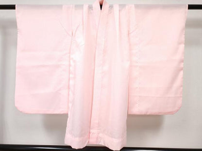 平和屋着物[]七五三　女の子　３歳　祝着　三つ身　長襦袢(単衣)セット　駒刺繍　花蝶文　暈し染め　金彩　DABG3421ma