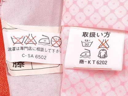 平和屋着物[]七五三　女の子　３歳　祝着　三つ身　長襦袢(単衣)セット　舞蝶花車文　暈し染め　金銀彩　DABG3433ma