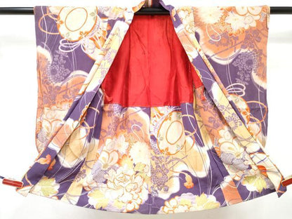 平和屋着物[]アンティーク　大正ロマン　女の子　子供　羽織　鼓花文　逸品　DABG3444ma
