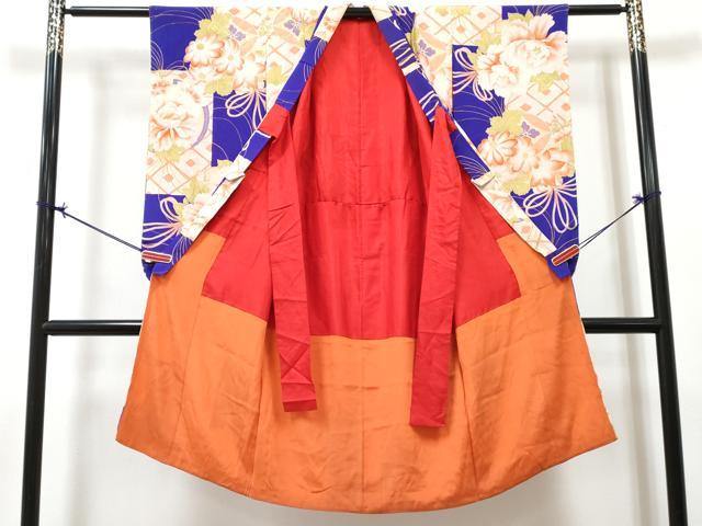 平和屋着物[]アンティーク　大正ロマン　七五三　女の子　７歳　祝着　牡丹花文　逸品　DABG3451ma