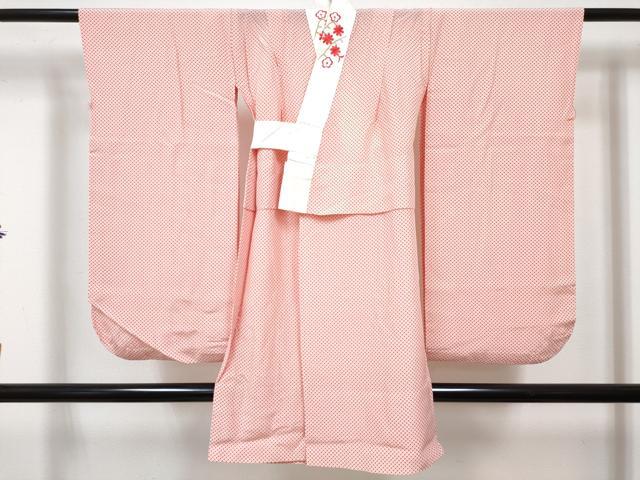平和屋着物[]七五三　女の子　７歳　祝着　四つ身　長襦袢(無双仕立て・半衿刺繍)セット　御所車飛鶴花文　金彩　逸品　DABG3455ma