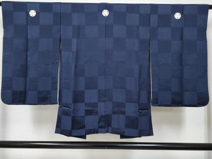 平和屋着物[]七五三　男の子　子供　羽織　市松文様　逸品　DABG3463ma