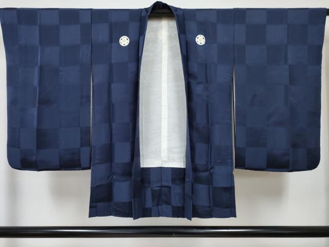 平和屋着物[]七五三　男の子　子供　羽織　市松文様　逸品　DABG3463ma