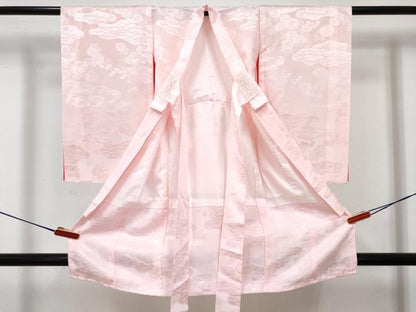 平和屋着物[]女の子　子供　長襦袢　袷　雲取り芝花地紋　洗える着物　DABG3464ma
