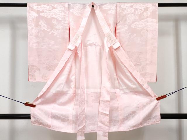 平和屋着物[]女の子　子供　長襦袢　袷　雲取り芝花地紋　洗える着物　DABG3464ma