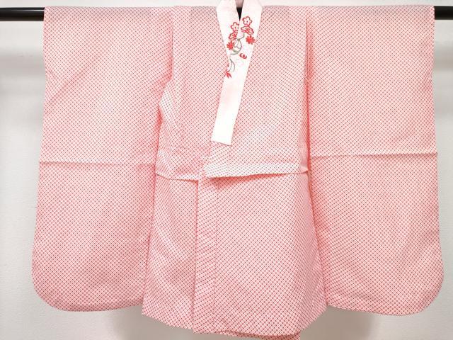 平和屋着物[]女の子　子供　長襦袢　単衣　鹿の子文様　半衿刺繍　DABG3465ma