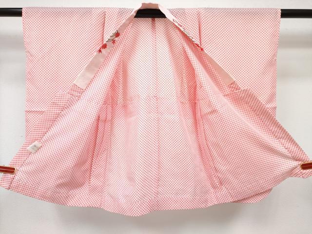 平和屋着物[]女の子　子供　長襦袢　単衣　鹿の子文様　半衿刺繍　DABG3465ma