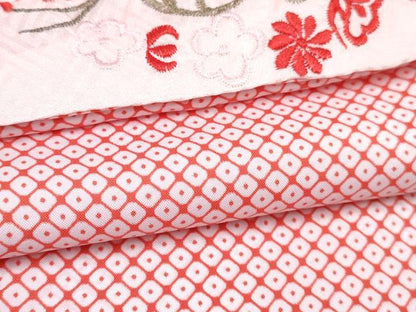 平和屋着物[]女の子　子供　長襦袢　単衣　鹿の子文様　半衿刺繍　DABG3465ma