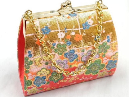 平和屋着物[]和装小物　女の子　子供　草履・バッグ・帯締め・小物セット　枝梅　金糸　箱付き　逸品　DABG3475ma