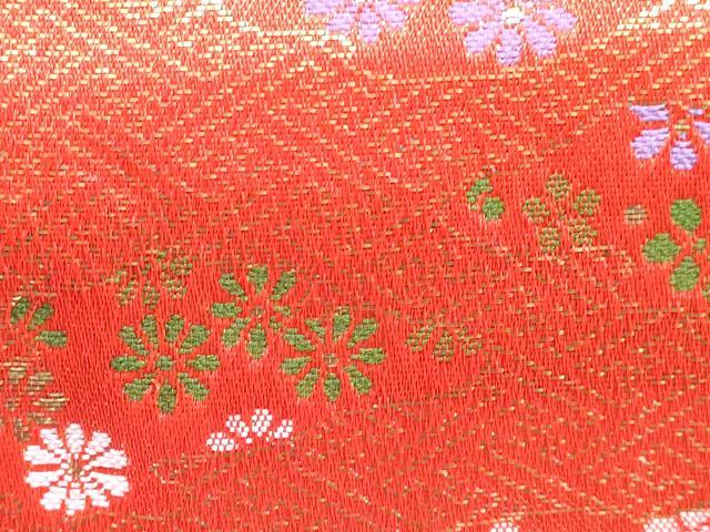 平和屋着物[]和装小物　女の子　子供　草履・バッグ・帯締め・小物セット　雲取り花文　金糸　箱付き　逸品　DABG3483ma