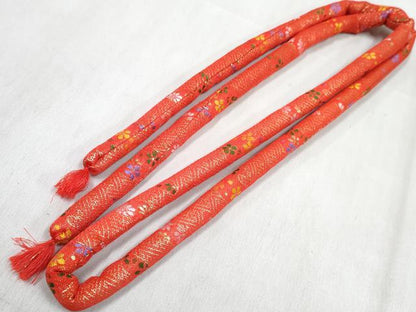 平和屋着物[]和装小物　女の子　子供　草履・バッグ・帯締め・小物セット　雲取り花文　金糸　箱付き　逸品　DABG3483ma