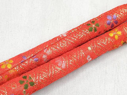 平和屋着物[]和装小物　女の子　子供　草履・バッグ・帯締め・小物セット　雲取り花文　金糸　箱付き　逸品　DABG3483ma