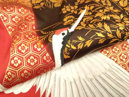 平和屋本店●色打掛　お引きずり　和装　婚礼　結婚式　花嫁　神社挙式　総刺繍　飛鶴花文　金彩　逸品　DABG3527du
