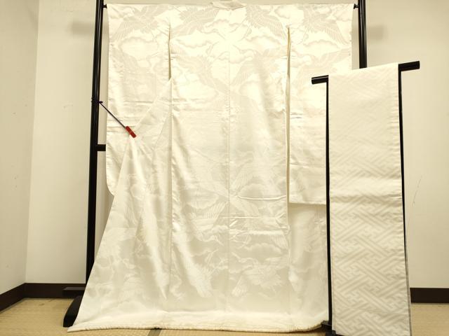 平和屋本店●掛下・帯セット　打掛　和装　婚礼　花嫁　結婚式　神社挙式　飛鶴花地紋　逸品　DABG3562du