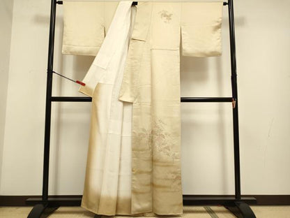 平和屋着物▼中国三大刺繍　スワトウ刺繍　汕頭刺繍　総刺繍　訪問着　藤松文　暈し染め　金彩　正絹　逸品　DABG3577du