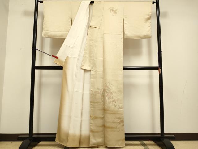 平和屋着物▼中国三大刺繍　スワトウ刺繍　汕頭刺繍　総刺繍　訪問着　藤松文　暈し染め　金彩　正絹　逸品　DABG3577du