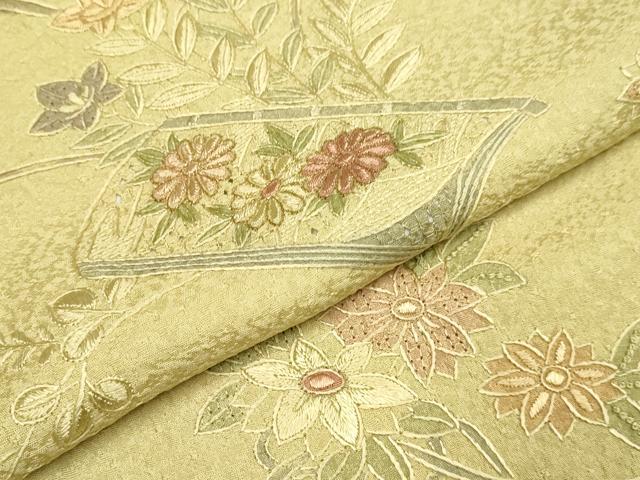 平和屋着物▼中国三大刺繍　スワトウ刺繍　汕頭刺繍　相良刺繍　総刺繍　訪問着　冊子花文　金糸　正絹　逸品　DABG3582du
