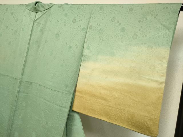 平和屋着物▼中国三大刺繍　スワトウ刺繍　汕頭刺繍　総刺繍　訪問着　雪輪花文　暈し染め　正絹　逸品　DABG3588du