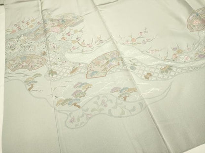 平和屋着物▼中国三大刺繍　スワトウ刺繍　汕頭刺繍　総刺繍　訪問着　地紙吉祥花文　正絹　逸品　DABG3591du