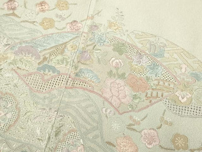 平和屋着物▼中国三大刺繍　スワトウ刺繍　汕頭刺繍　総刺繍　訪問着　地紙吉祥花文　正絹　逸品　DABG3591du