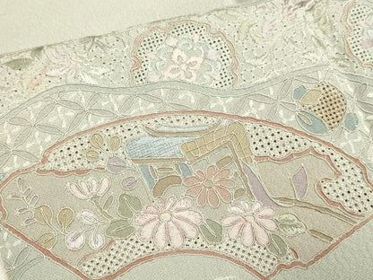 平和屋着物▼中国三大刺繍　スワトウ刺繍　汕頭刺繍　総刺繍　訪問着　地紙吉祥花文　正絹　逸品　DABG3591du