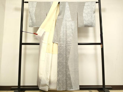 平和屋着物▼二代目 川村久太郎　小紋　鳳凰松間道　正絹　逸品　DABG3597du